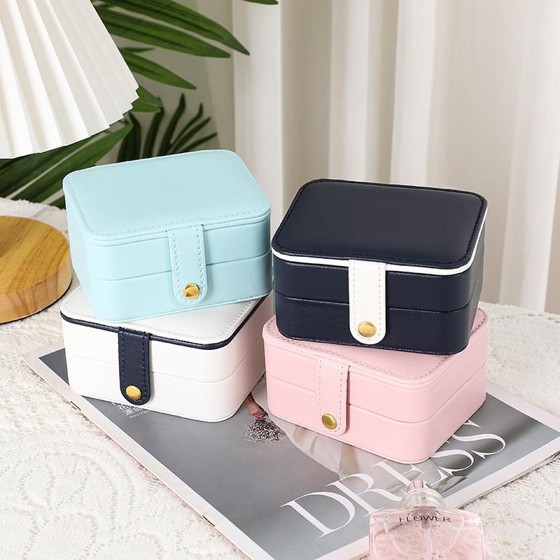 Children Jewelry Box With Mirror Multi Layer Travel Organizer For Earrings And Necklaces