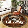 1PC Cat Go Away Office Round Area Rug, Under Office Chairs Bedroom Living Room Home Decor, Carpet for Office -1110117