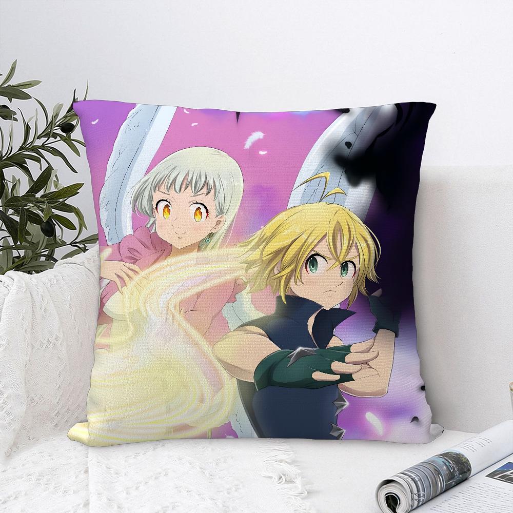 Anime 7 D-Deadly S-Sins Pillow Case Sofa Decorative Home Double-sided Print Plush Square Throw Pillow Covers Cushion Decor Cover
