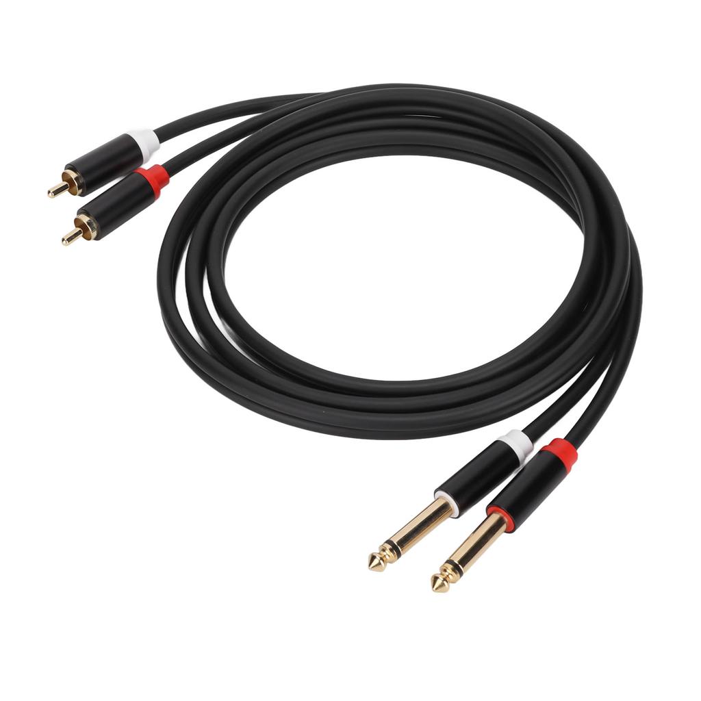 1 4in Dual RCA to Dual TS Cable 4.9ft 6.35mm 2 RCA Port to 2 TS Port Cable Stereo Interconnect Cord