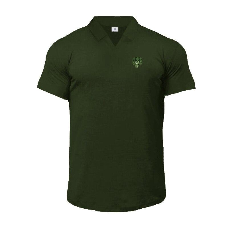 Do The Work  Muscleguys Fashion Slim Fit Breathable Mens Lapel Summer Thin Casual Printed Cotton Streetwear Korean Polo Shirt