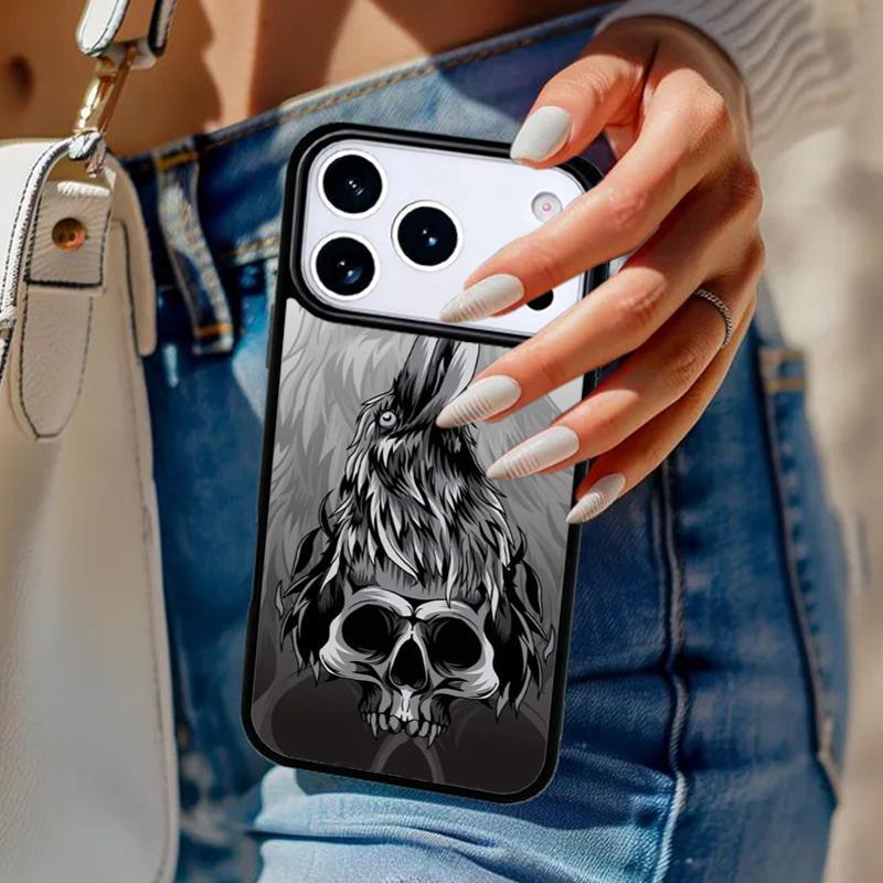 Raven Crow Skull pattern Phone Case For iPhone 17 Air 14 15 13 12 Max Cover For Apple 16e 11 Pro Max Plus Coque