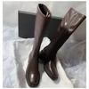 Fashion Women's Boots Square Heel 2024 New Autumn Winter Boots for Ladies Non-Slip Outdoors Round Head Solid Color Women Boots