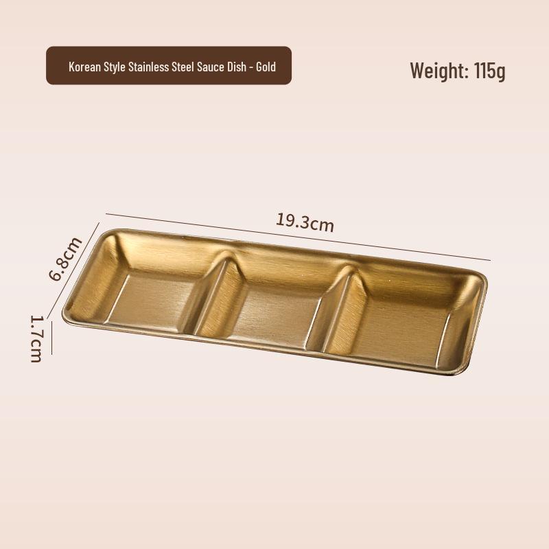 Koreanische 304 Edelstahl-Saucenschale mit zwei oder drei Fächern für Hot Pot & Grill-Gewürz-Dip