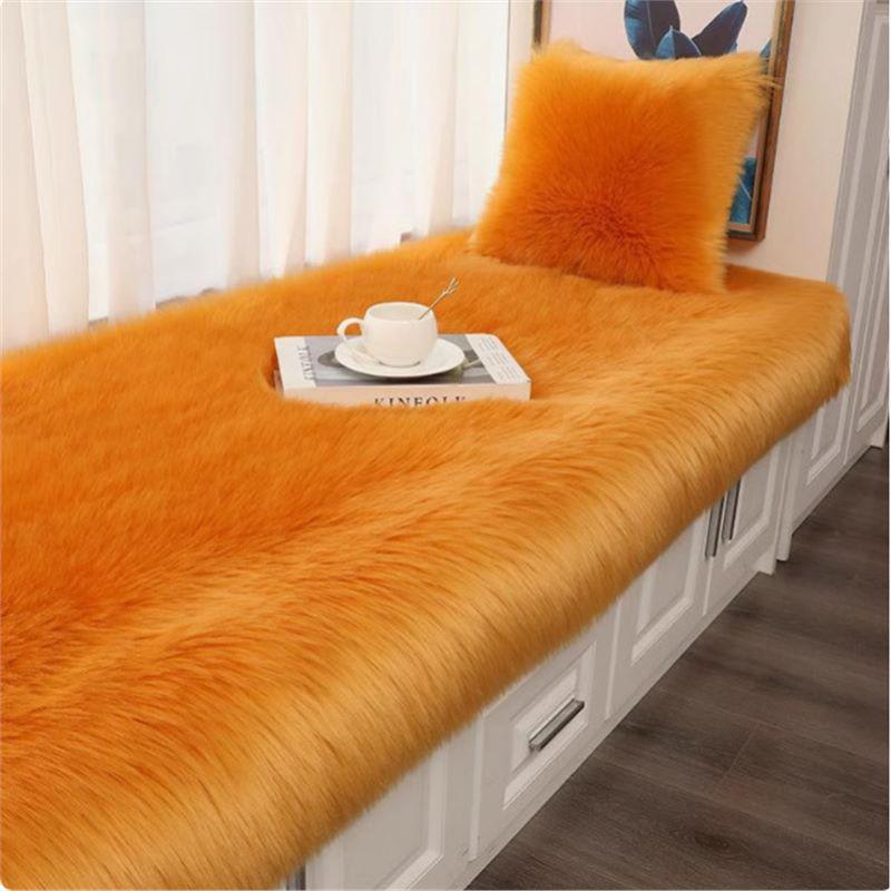 Plush White Faux Wool Rug for Bedroom, Living Room, and Bay Window.