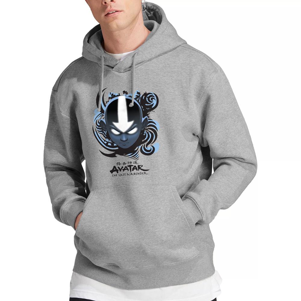 Avatar: The Last Airbender Mens Blue and Black Kanji Hoodie