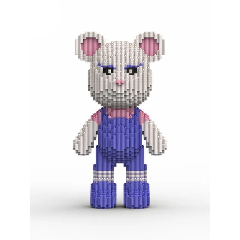 Colorful Animal Bear Mini Brick Kawaii Art Bear Panda Ornament Building Block DIY Assembly Toys for Home Decoration