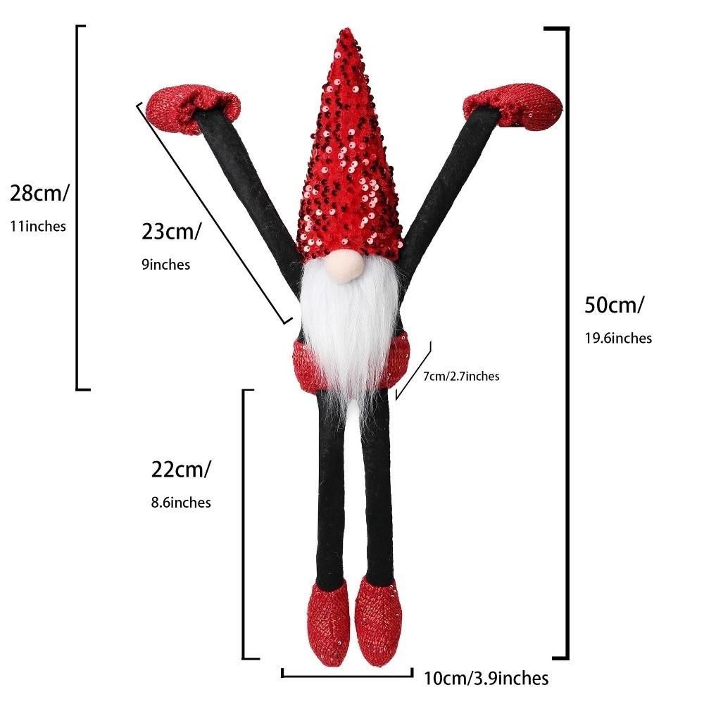 NEW 50CM Long-handed Faceless Doll Hanging Cute Christmas Pendant Bead Design Fireplace Ornaments Christmas Decor