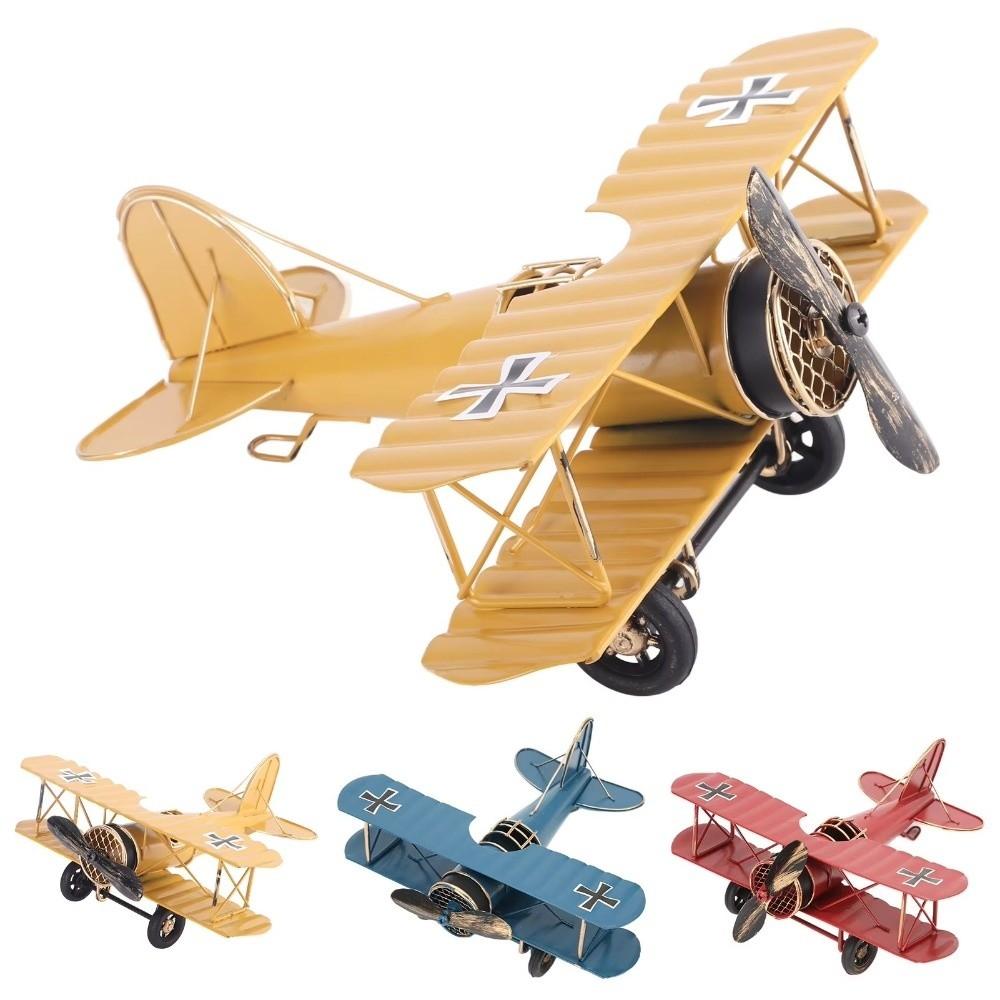 Wrought Iron Retro Metal Airplane Vintage Iron Aircraft Model Desktop Decor