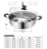 Yin-Yang Verdickter Edelstahl Hot Pot mit Deckel - Klare Suppe Shabu-Shabu Flachboden-Design, Kompatibel mit Gewerbeinduktionskochfeldern