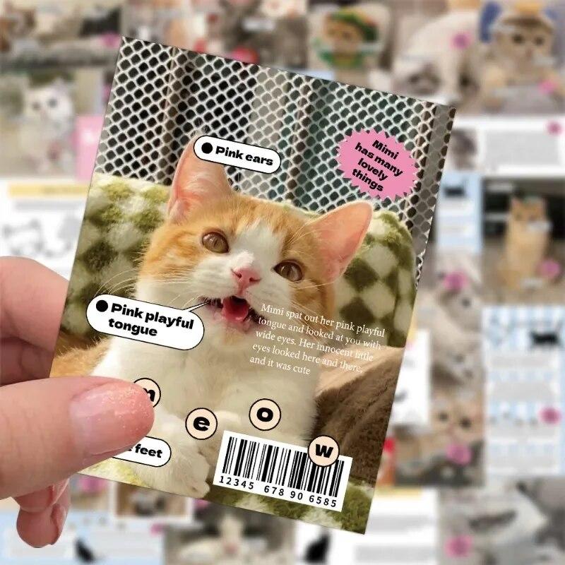 60 Sheet Lovely Cat Sticker Cute Amiercan Style Real Shot Cat Stationery Sticker DIY Decorative Scrapbook Luggage Phone Sticker