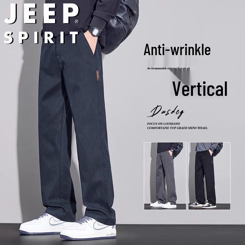 

JEEP SPIRIT Men s Loose Fit Straight-Leg Casual Pants 30
