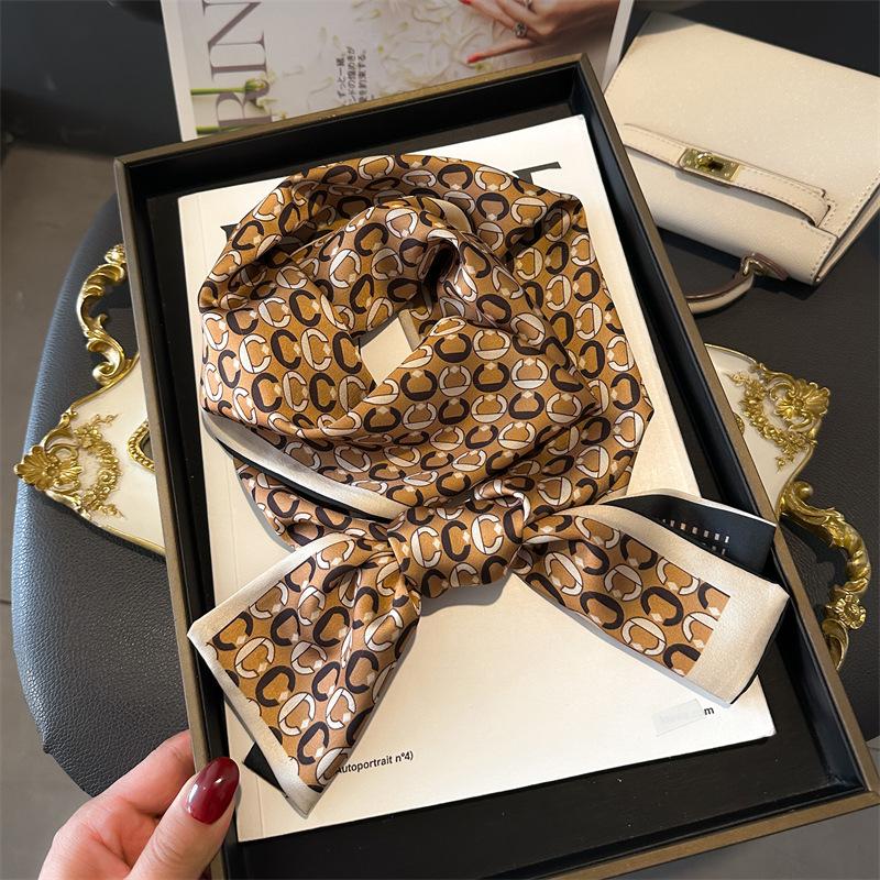 

Шарф для лошади, литературный серпантин, завязанный на сумке, декоративный костюмный шарф, маленькая длинная повязка на голову, шелковый шарф, женский принт, узкий 145X12cm (slight error)