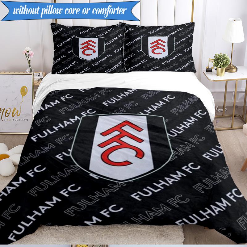 3PCS Fulham F.C Printed Soft Bedding Set,Including 1pc Duvet Cover And 2pcs Pillowcases Perfect for Bedroom, Dormitory, Fan gift