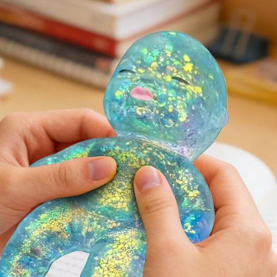 Glitter Babies Stress Relief Toy Slow Rising Anxiety Relieving Mini Baby Squeeze Toy Soft Stretchy Relaxation Stress Ball Fidget Toy