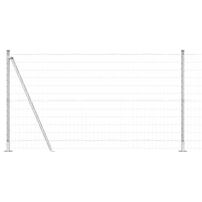VidaXL Clôture Euro avec 7 poteaux à flans 1.2x10 m en acier galvanisé 3351001