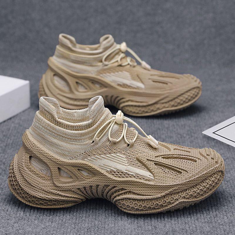 Flying socks shoes summer men's mesh breathable high-end outdoor sports non-slip casual shoes large size men's shoes