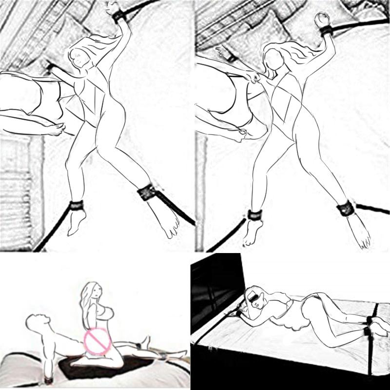 Adult Couple SM Games Sex Toys For Women Wrists Ankle Cuffs Under Bed Sex Handcuffs BDSM Bondage Restraint Nylon Erotic