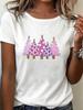(Asian Size) cute style Tee Top Print New Year Clothing T Shirt Women Fashion Christmas Festival Female Woman Short Sleeve Graphic T-shirts