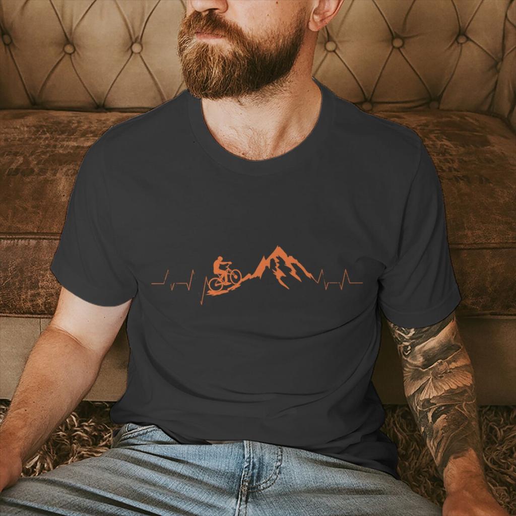 Mountain Bike Cycling Print Tshirts For Men Summer Funny Cycling Casual Short Sleeve Round Neck Tops Male Clothing Tshirt