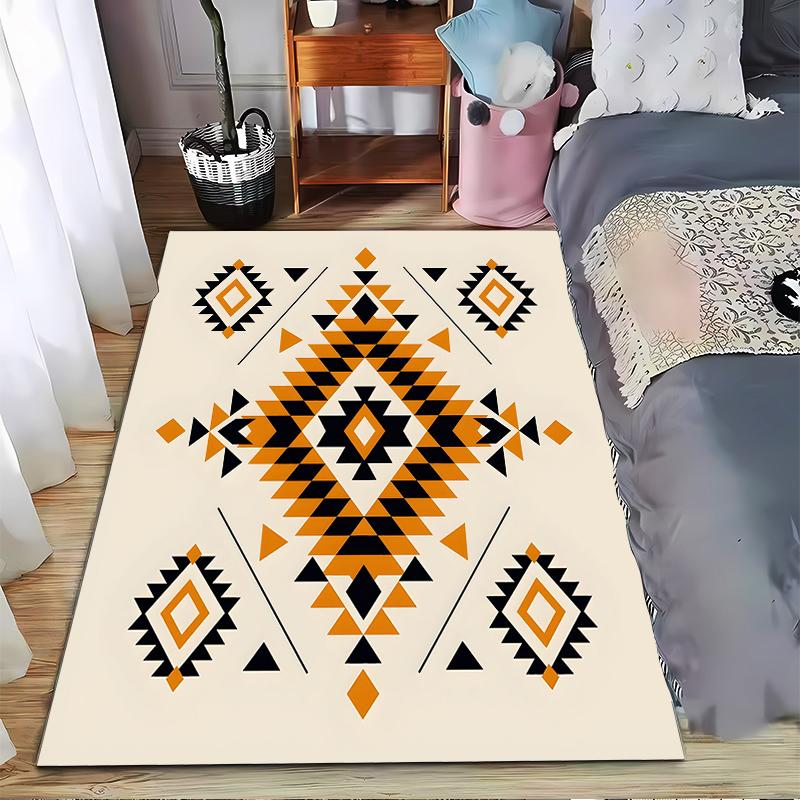 Geometric Tribal Pattern 3-Piece carpet Non-slip rug suitable for living room and bedroom sofas