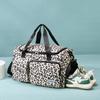 Travel Bag Leopard Print Independent Shoe Compartment Large Capacity Hand Bag Boarding Fitness Yoga Storage Shoulder Bag