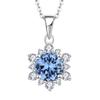 Fine Sapphire Round Gemstone Pendant Silver Colorful Zircon 925 Silver Fashion Jewelry Women Necklaces Zircon Pendant