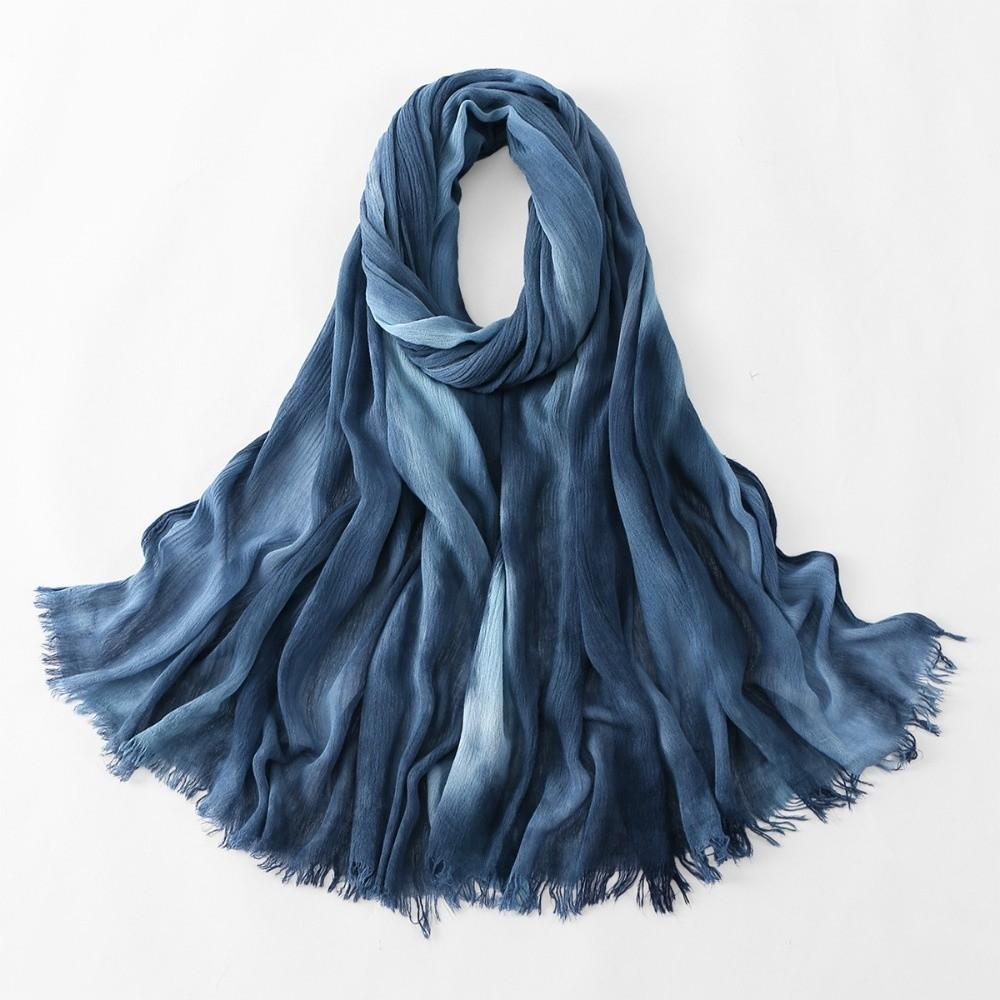 Tie Dye Ombre Headscarf Fringed Head Wrap Vintage Hijab Scarf Vacation