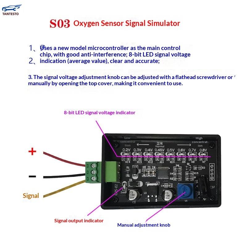S03 Oxygen Sensor Signal Simulator Simulates Four-Wire Oxygen Sensor Signal Adjustable Voltage