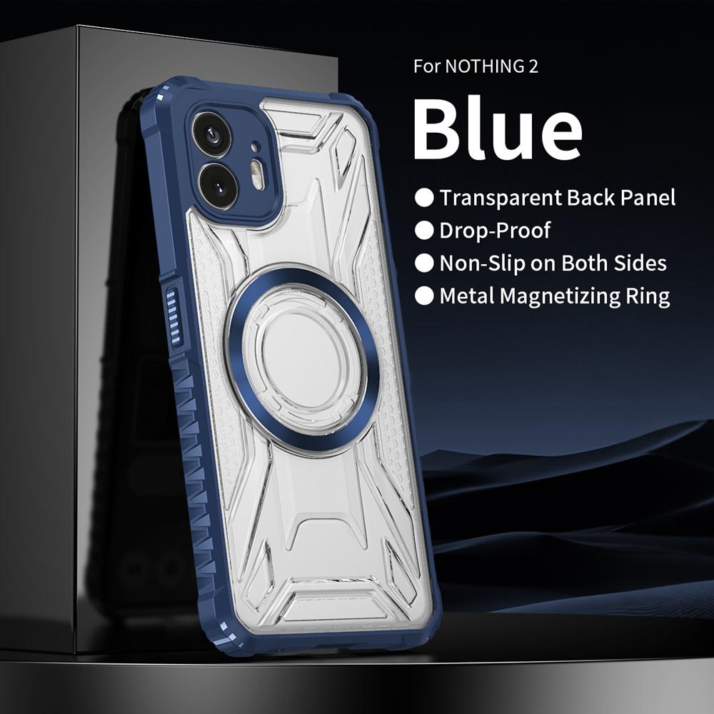 KEYSION Transparent Magnetic Case for Nothing Phone 2 1 Silicone+PC Heavy Duty Shockproof Phone Cover for Nothing Phone 1 2