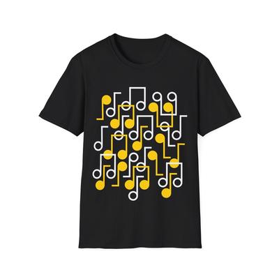 Noten T-Shirt, Klassische Musik, Musikmuster T-Shirt, Musikillustration