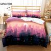 Virtual Cyber City Duvet Cover Set, Fashion Bedding Set, Soft Comfortable Breathable Duvet Cover, For Bedroom Guest Room Decor