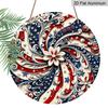 2D Flat 1pc Aluminum Independence Day-Themed Rotating Flower Wall Decor 7.87 inches x 7.87 inches Patriotic Decor Suitable for hanging on front