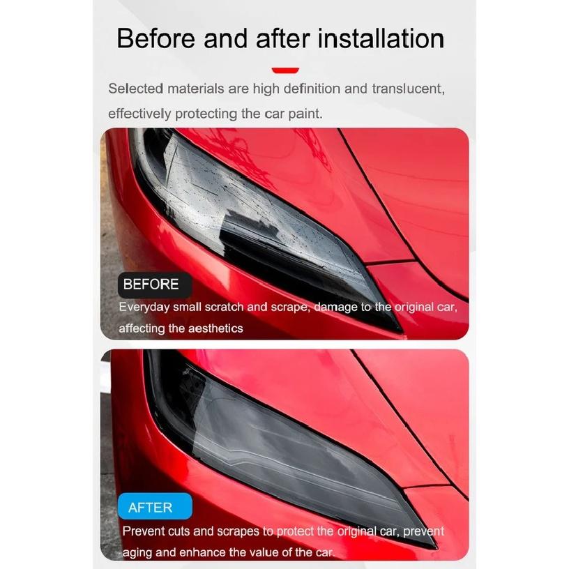 For Tesla Model 3 Highland Headlight Taillight Protective Film for Model 3+ Headlamp TPU Blackened Color Changing Films Full Fit