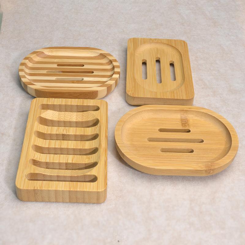 1Pcs Natural Bamboo Soap Dish With Self Draining Slots Durable For Bathroom Kitchen Shower Sink