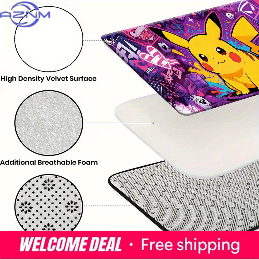 Pokemon Pikachu Graffiti Print Non-Slip Doormat for Home Decor