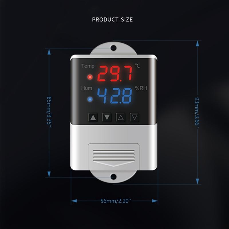 Professional Thermometer Hygrometer 20~60°C/0~100%RH Temperature & Humidity Controller Suitable for Incubator Greenhouse