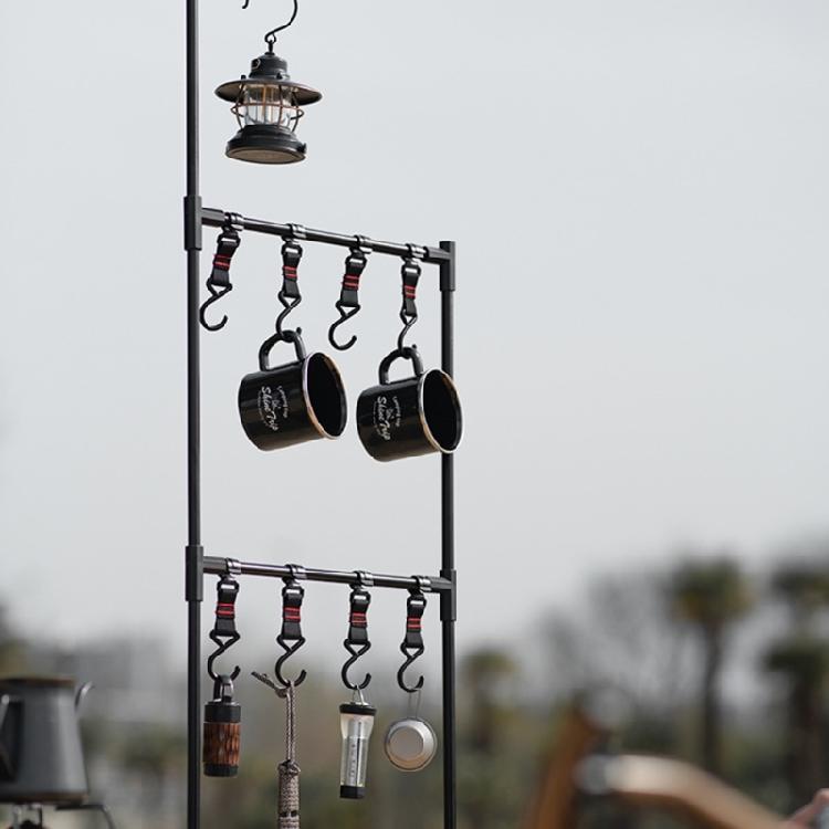 Multi-function Camping Cookware Stand Hanging Organizer with Hooks for Camping