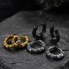 Cao Shi Men's Skull Retro Texture Earrings - Trendy European & American Hip-Hop Style.