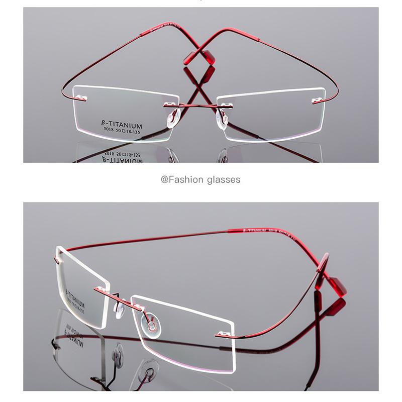 Lightweight Rimless Glasses Small Frame Memory Titanium Eyeglasses 5018 Spectacle Prescription -0.5 -1 -1.5 -2 -2.5 -3 -4 -5