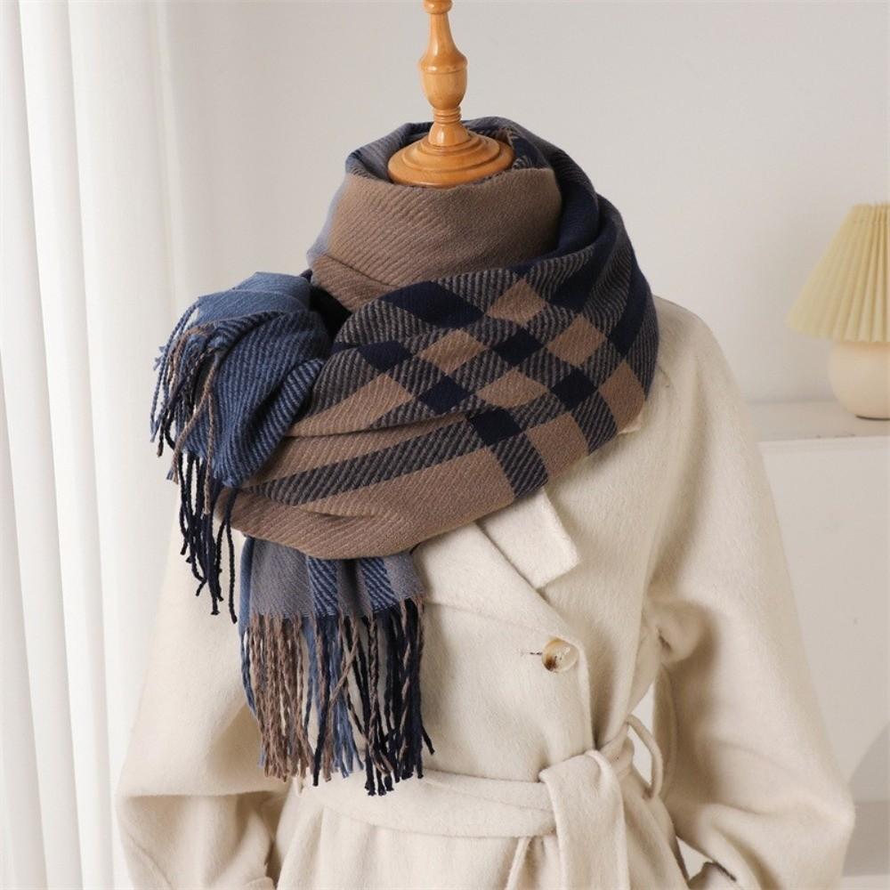 Long Length Warm Scarf Imitation Wool Texture Autumn Winter Scarf Wool Texture Scarf Women