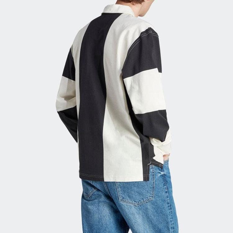 Adidas Originals Striped Colorblock Loose Fit Polo Shirt Men Tops Black HZ0708