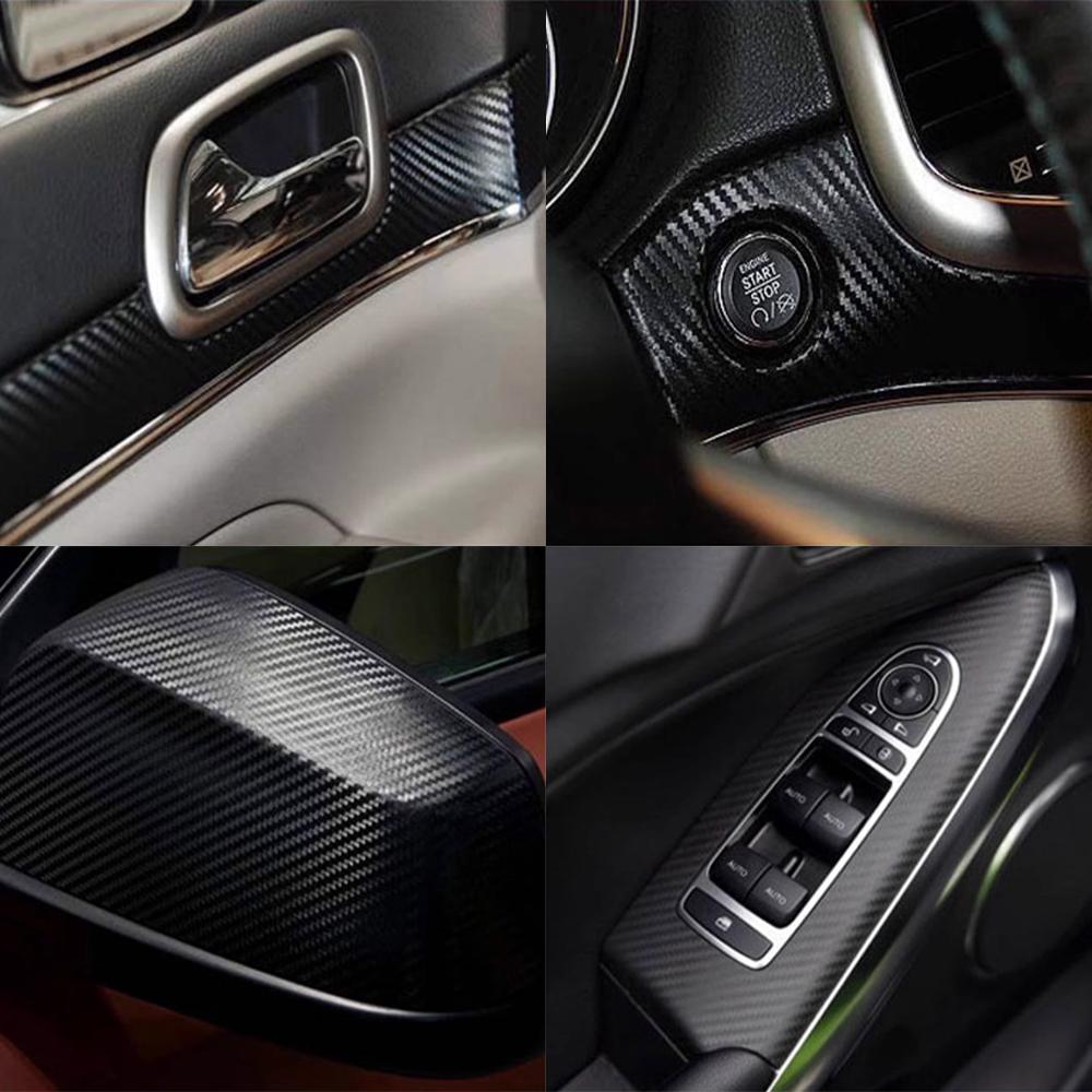 3D Carbon Fiber Car Sticker Black Color Change Vinyl Film Car Wrapping Film Vinyl Film Motorcycle Decal Auto Accessories