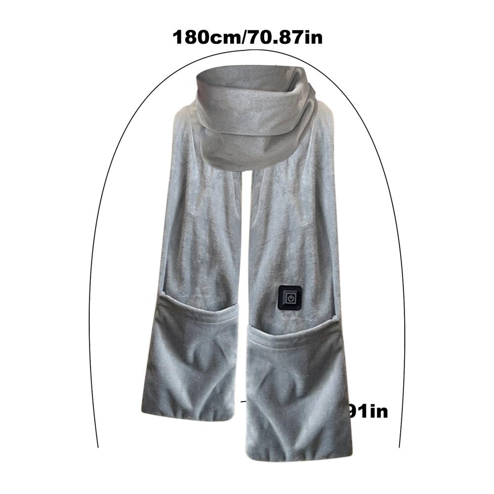

Heated Neck Pad Cordless 5V USB Heating Pad 3 Temperature Settings Heated Scarf For Men Winter Must-Have Scarf Electric Neck сірий колір