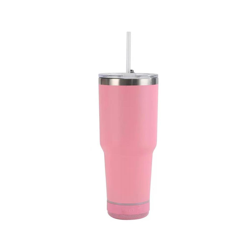 30oz Insulated Stainless Steel Bluetooth Speaker Cup with Straw
