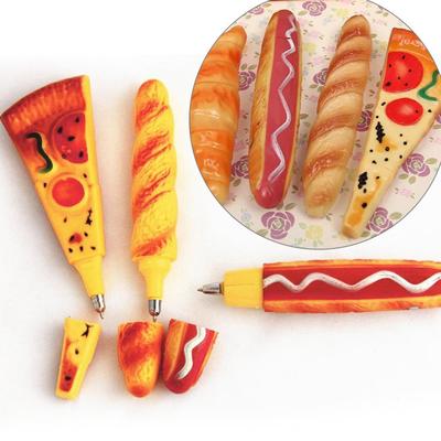 Creative Pizza Hot Dog Bread Ballpoint Pen Magnetic Fridge Sticker Home Decor