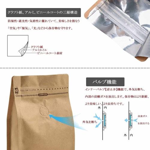 4oz (100g) Coffee Storage Bags, Paper Coffee Bags with Zipper Closures, Square Bottom, Heat Sealer Compatible, Yellow, 50 Count