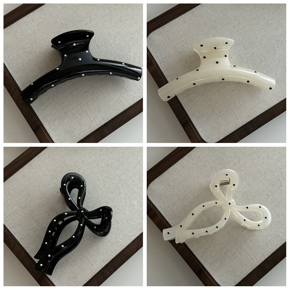 Bowknot Bow Hair Claw Cute Hairpin Big Hair Claw Personalized Polka Dot Hair Clip  Girl