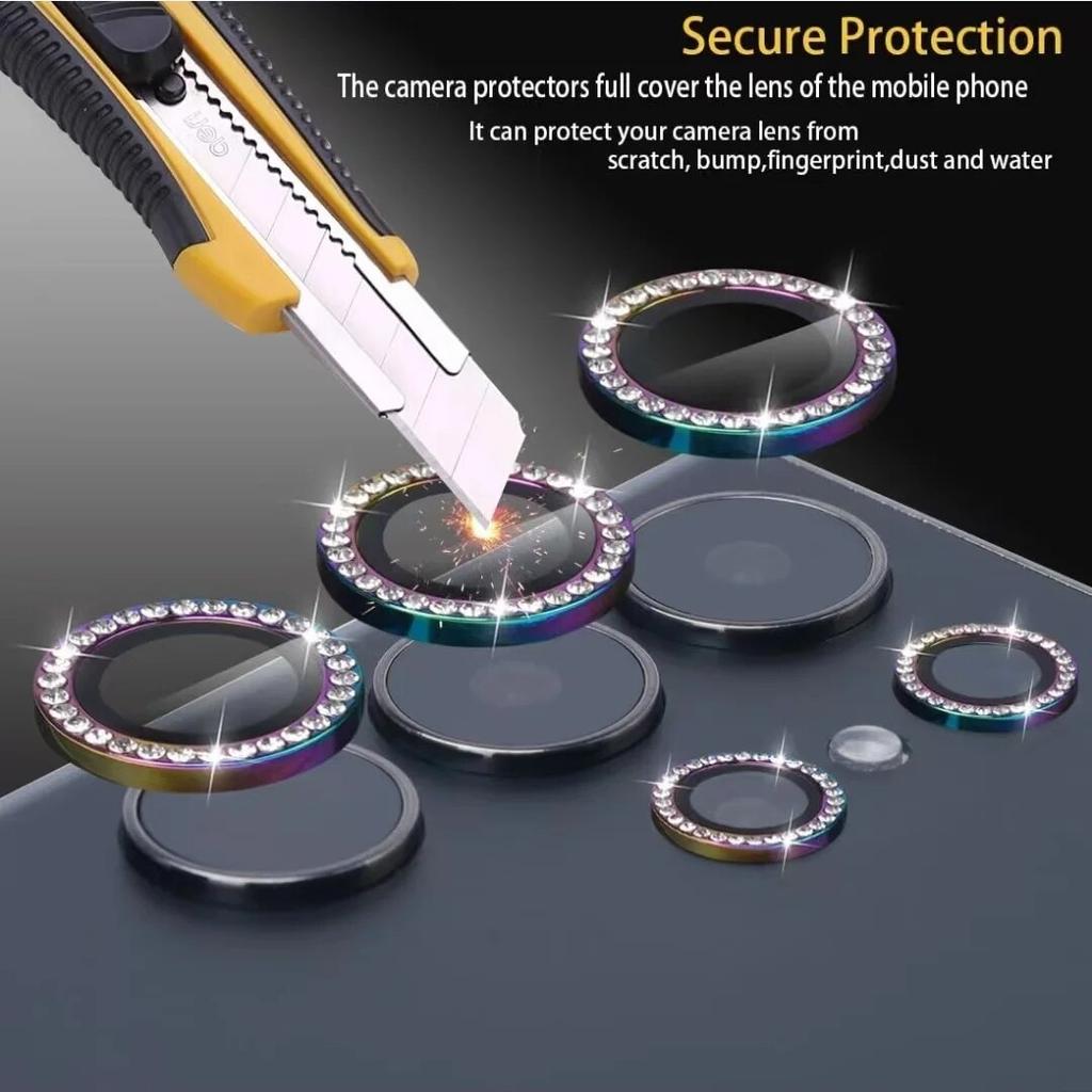 Protezione Fotocamera Anello Diamantato Per Samsung Galaxy S24Ultra S24Plus S24 Custodia in Vetro per Obiettivo Per Samsung S24ultra Copertura Tappo Obiettivo Posteriore