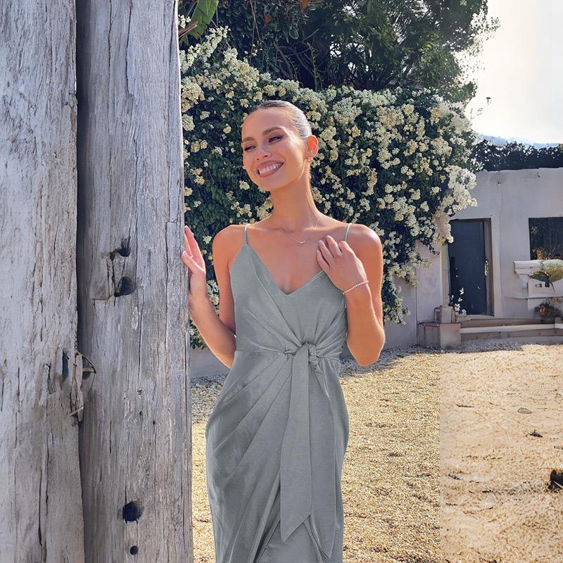 Women's Solid Color Strap Dress